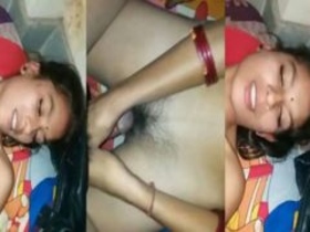 Watch a cute Indian girl get her hairy pussy pounded in this village bhab video