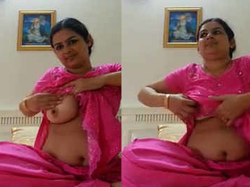Punjabi nurse in pink salwar suit takes sexy selfies and moans loudly