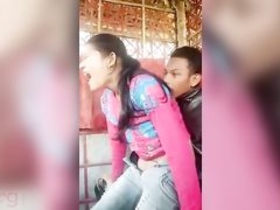 Small-boobed couple explores their sexuality in the great outdoors