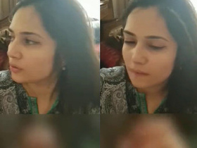 Desi babe with big tits sucks dick in leaked video