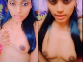Exclusive amateur video of a cute Indian girl with big tits and tight pussy