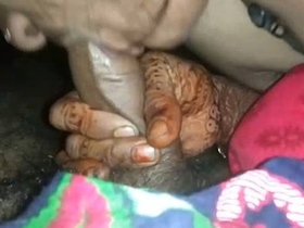 Freshly wedded wife gives a secret oral pleasure to her husband under a blanket