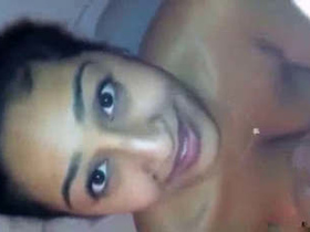 Indian wife gives a sensual blowjob in bed