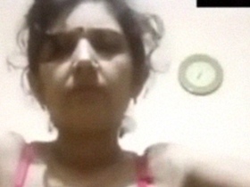 Bangalore Aunty Sada's naked video call with fingering and masturbation
