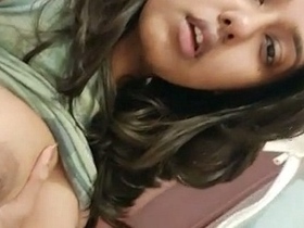 Nude Indian girl with big boobs takes solo selfie