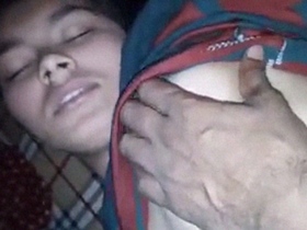 Desi babe from Dehati gets pleasure from her lover's tits and pussy