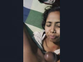 Indian babe gives a sensual blowjob