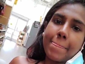 Tamil girl flaunts her body at the mall in a naughty solo video
