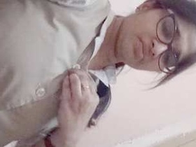 Indian sister switches outfits and records a video for her employer
