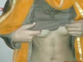 Desi teen shows off her boobs and pussy in village video