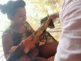 Indian girl gets her dick riding in the jungle