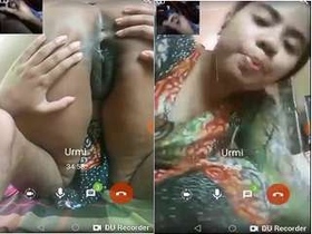 Desi girl's solo masturbation video call