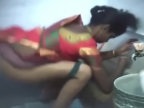 Desi bhabi gets caught in the act of urinating in saree