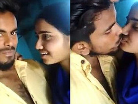 Indian lover takes a selfie while kissing