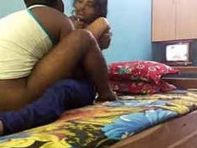 Indian couple's intimate encounter in a romantic setting