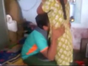 Desi maid's erotic video with her son in village