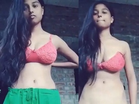 Young and cute girl in a video