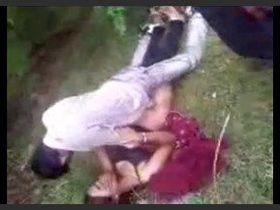 Indian couple in a wild gangbang in the woods