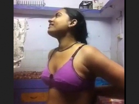 Lovely teenager records a video for her partner