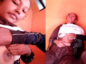 Assamese girl fondles her lover's breasts in intimate video
