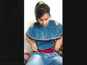 Cute girl makes a video for her lover
