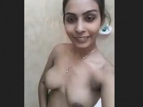 Cute Indian girl with big boobs in village video
