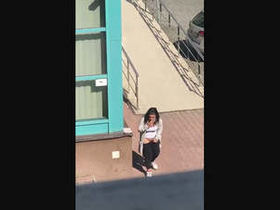 Outdoor masturbation by a crazy and horny girl