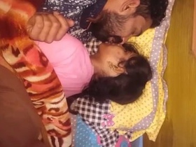 Bhabi and boyfriend share a passionate kiss in bed