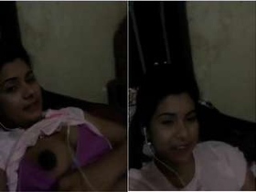 Cute girl from the village flaunts her natural boobs in exclusive video