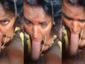 Mallu aunty gives a blowjob to a shopkeeper in a MMS clip