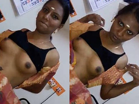 Indian girl with big boobs gives a titjob before having sex