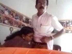 Indian wife gives a blowjob in a public toilet