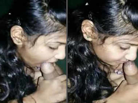 Desi GF with a shy attitude gives a blowjob and says, 