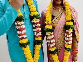 Freshly wed Indian couple exploring their passion