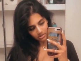 Watch a stunning Tamil girl flaunt her body in a nude selfie video