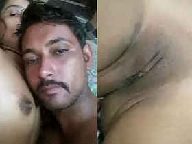 Arousing Indian couple indulges in passionate breast stimulation