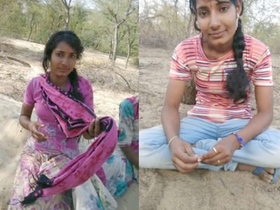 Indian wife has outdoor sex