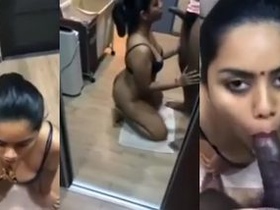 Desi wife performs an amazing blowjob on co-worker friend in hotel room
