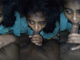 Tamil wife gives a BJ to her husband in a village setting