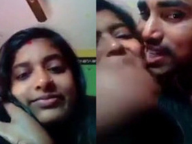 Indian couple in the mood for sex after passionate kissing