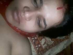 Bengali bhabhi with big boobs gets horny and presses them