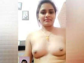 Busty Indian college girl flaunts her assets in a video call