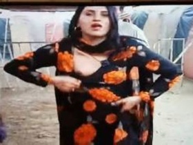 Pakistani shemale with big boobs performs outdoor masturbation