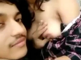 Passionate kissing leads to boob worship
