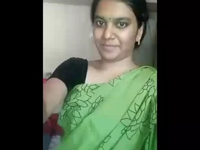 Desi bhabhi in a seductive sari reveals her big boobs