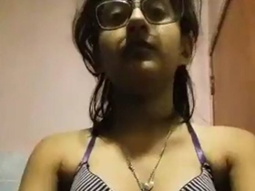 Cute Indian girl's sensual striptease in desi style