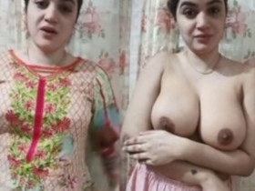 Busty Pakistani babe flaunts her big natural boobs in a solo video