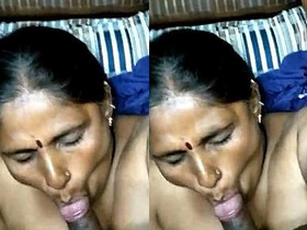 Older woman gives a blowjob in this mature aunty video