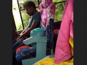 Gay man masturbates on bus while being watched by girls